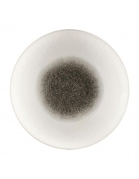 Assiettes creuses Churchill Bamboo centre imprimé quartz noir 281mm (lot de 12)