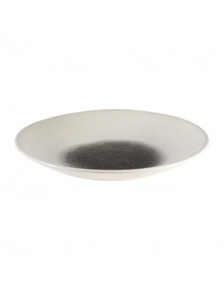 Assiettes creuses Churchill Bamboo centre imprimé quartz noir 281mm (lot de 12)