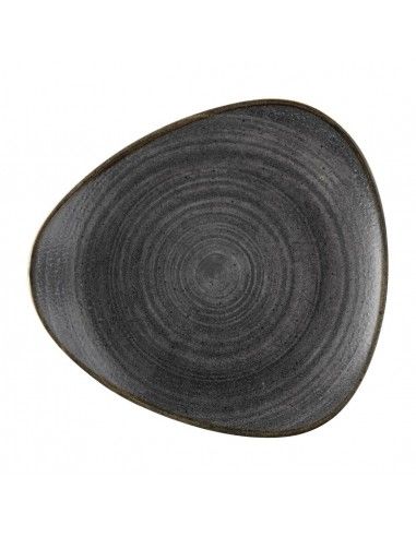 Assiettes Lotus Churchill Stonecast Raw noires 254mm (Lot de 12)