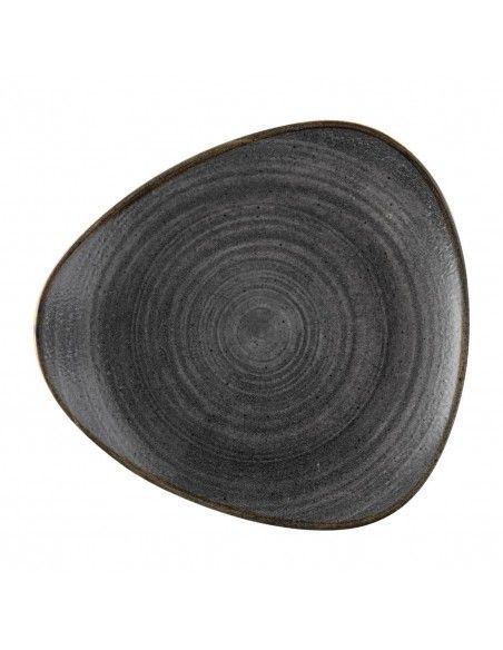 Assiettes Lotus Churchill Stonecast Raw noires 254mm (Lot de 12)