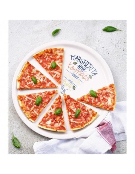 Assiette à pizza décorée 30 cm recette Margarita