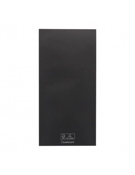 Pochettes à couverts Europochette taille royale noire avec serviette blanche douce 2 plis (lot de 250)