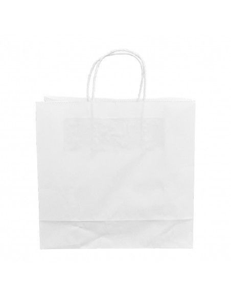 Petits sacs en papier avec poignée torsadée Fiesta Recyclable blancs (lot de 250)