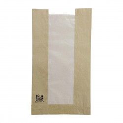 Sacs à pain avec fenêtre en papier cristal Fiesta Compostable 320x180x40mm (lot de 1000)