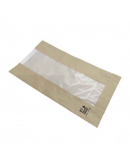 Sacs à pain avec fenêtre en papier cristal Fiesta Compostable 320x180x40mm (lot de 1000)