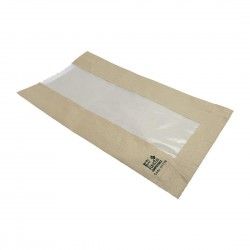 Sacs à pain avec fenêtre en papier cristal Fiesta Compostable 266x215x88mm (lot de 1000) 2