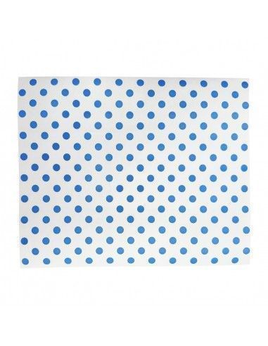 Papier d'emballage burger Fiesta Compostable points bleus 250x300mm (lot de 200)