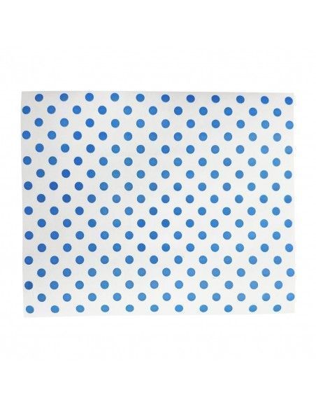 Papier d'emballage burger Fiesta Compostable points bleus 250x300mm (lot de 200)
