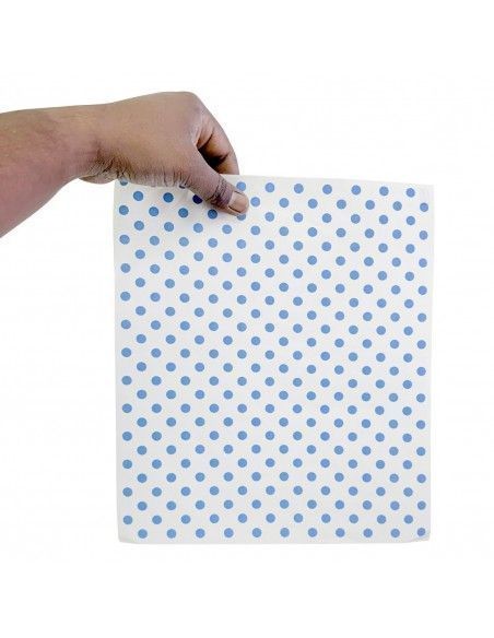 Papier d'emballage burger Fiesta Compostable points bleus 250x300mm (lot de 200)