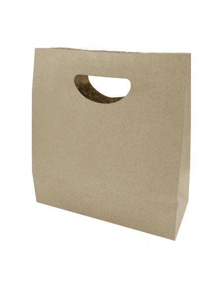 Sacs moyens en papier avec poignée découpée en D Fiesta Recyclable marron (lot de 250)