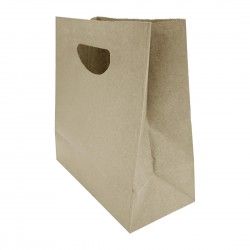 Sacs moyens en papier avec poignée découpée en D Fiesta Recyclable marron (lot de 250) 2