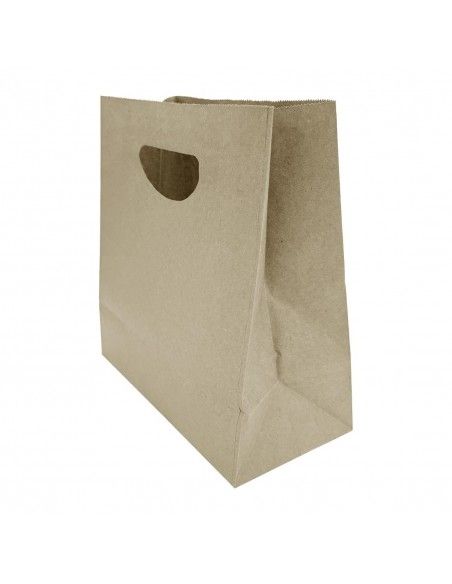Sacs moyens en papier avec poignée découpée en D Fiesta Recyclable marron (lot de 250)