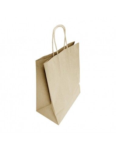 Grands sacs en papier avec poignée torsadée Fiesta Recyclable marron (lot de 250)