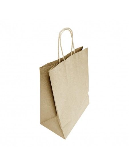 Grands sacs en papier avec poignée torsadée Fiesta Recyclable marron (lot de 250)