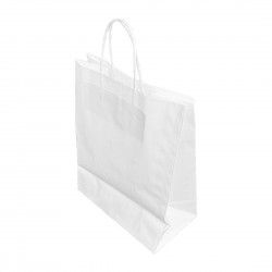 Grands sacs en papier avec poignée torsadée Fiesta Recyclable blancs (lot de 250)
