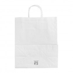 Grands sacs en papier avec poignée torsadée Fiesta Recyclable blancs (lot de 250) 2
