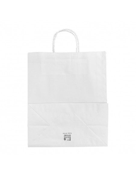 Grands sacs en papier avec poignée torsadée Fiesta Recyclable blancs (lot de 250)