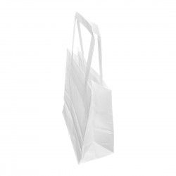 Petits sacs en papier blanc avec poignées plates Fiesta Recyclable (lot de 250)