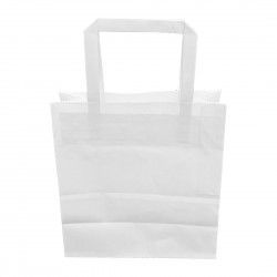 Petits sacs en papier blanc avec poignées plates Fiesta Recyclable (lot de 250) 2