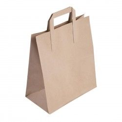 Grands sacs en papier marron à poignées plates Fiesta Recyclables (lot de 250) 2