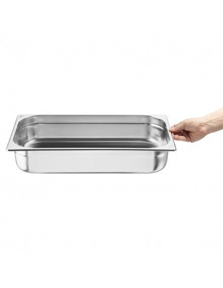 Bacs GN 1/1 en inox Nisbets Essentials 100& 8239 mm (lot de 3)