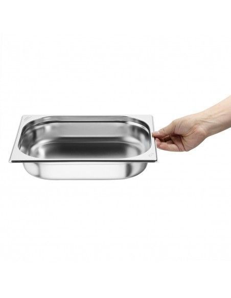 Bacs GN 1/2 en inox Nisbets Essentials 65& 8239 mm (lot de 3)