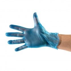 Gants bleus en vinyle, taille M (Lot de 500 gants) 2