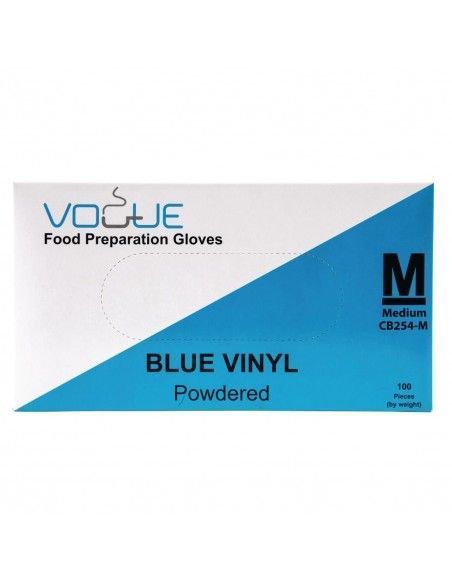 Gants bleus en vinyle, taille M (Lot de 500 gants)