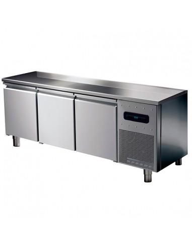 Table réfrigérée pâtisserie 3 portes 600x400 mm, plan en inox, -2°/+8°C - WiFi