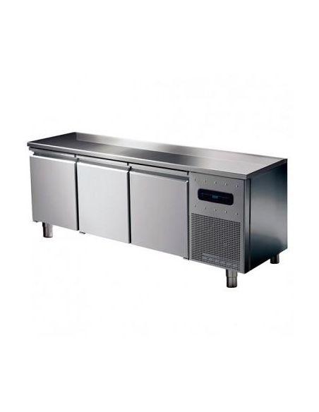 Table réfrigérée pâtisserie 3 portes 600x400 mm, plan en inox, -2°/+8°C - WiFi