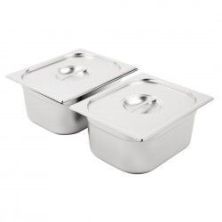 Ensemble de bacs GN 2 x 1/2 en inox avec couvercles Vogue