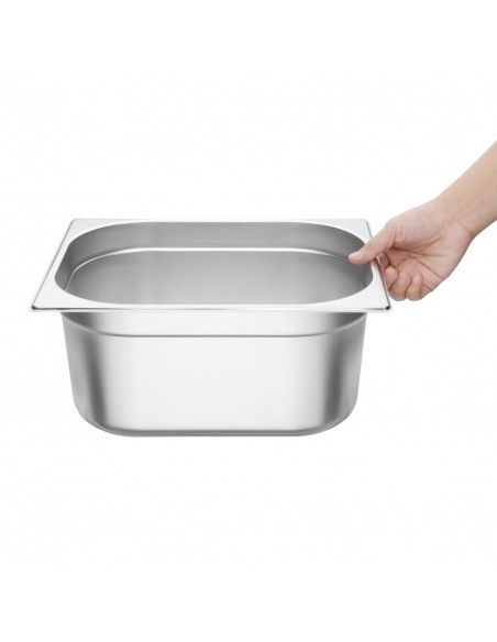 Ensemble de bacs GN 2 x 1/2 en inox avec couvercles Vogue