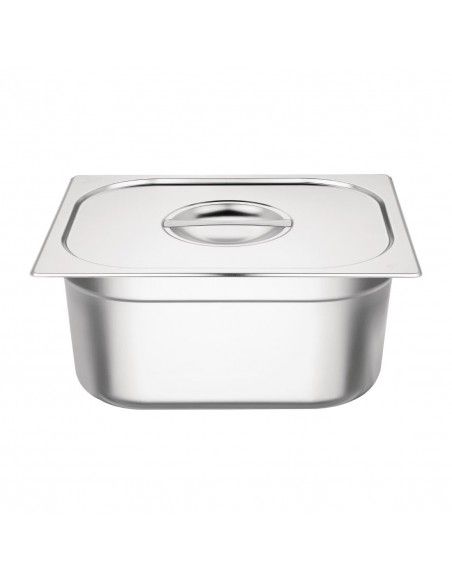 Ensemble de bacs GN 2 x 1/2 en inox avec couvercles Vogue