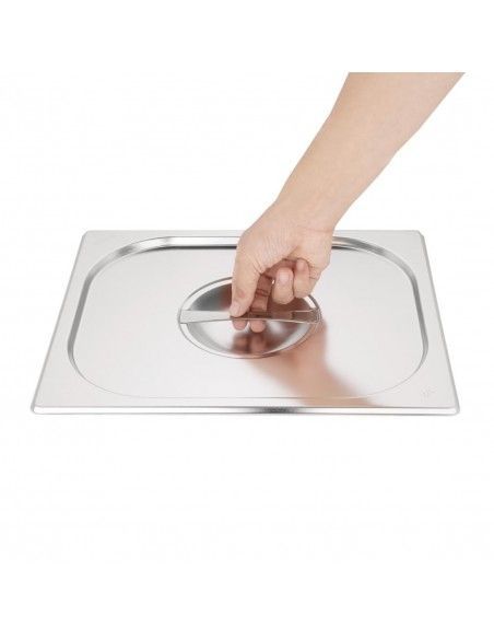 Ensemble de bacs GN 2 x 1/2 en inox avec couvercles Vogue