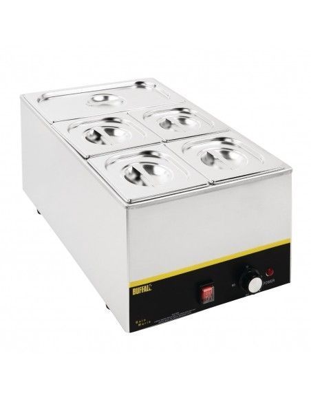 Ensemble de bacs GN 1/3 et 4 x 1/6 en inox avec couvercles Vogue