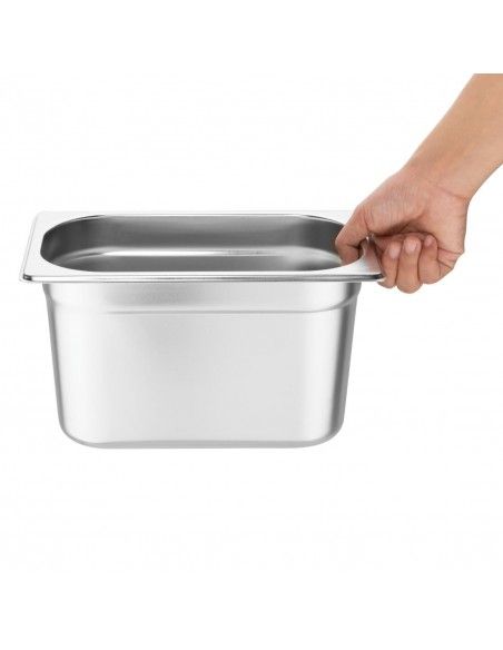 Ensemble de 4 bacs GN 1/4 en inox avec couvercles Vogue