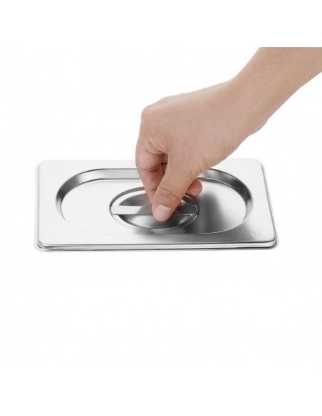 Ensemble de 4 bacs GN 1/4 en inox avec couvercles Vogue