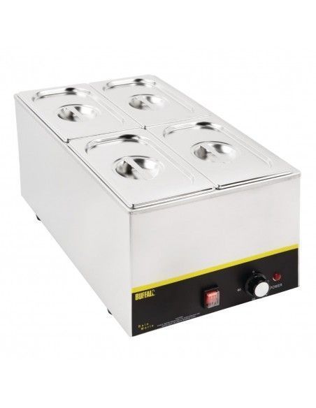 Ensemble de 4 bacs GN 1/4 en inox avec couvercles Vogue