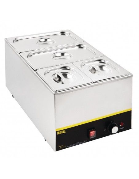 Ensemble de bacs GN 2x 1/3 et 2 x 1/6 en inox avec couvercles Vogue