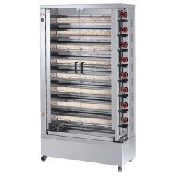 Rôtissoire à poulets électrique (400 V) , 8 broches pour 40-48 poulets