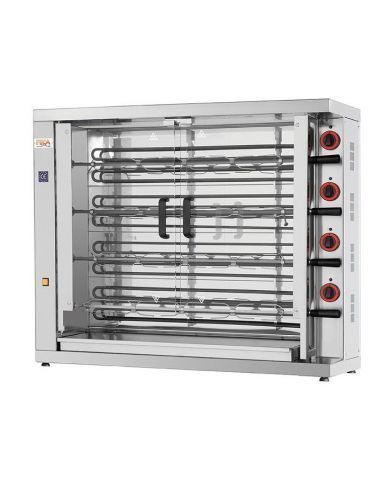 Rôtissoire à poulets électrique (400 V) , 4 broches pour 20-24 poulets