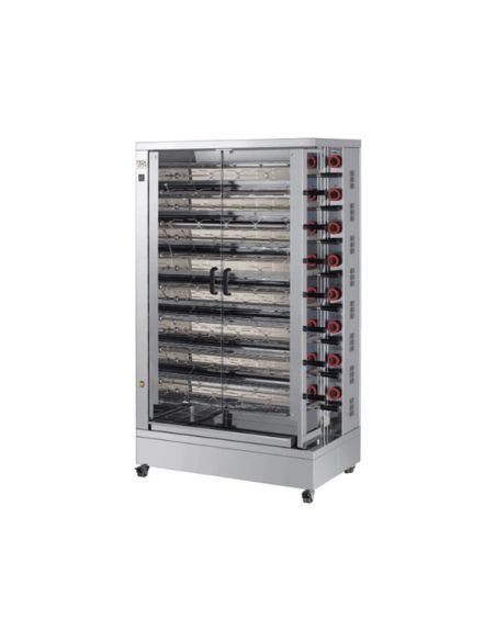 Rôtissoire à poulets électrique (double) (400 V) , 15 broches pour 75-90 poulets