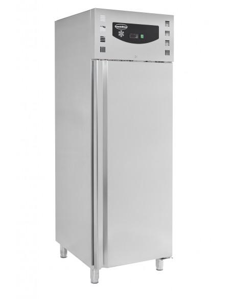 Congélateur 650 litres en inox avec porte en verre, GN 2/1, -18°/-25°C