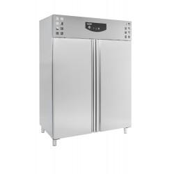 Congélateur 1400 litres en inox avec porte en verre, GN 2/1, -18°/-25°C