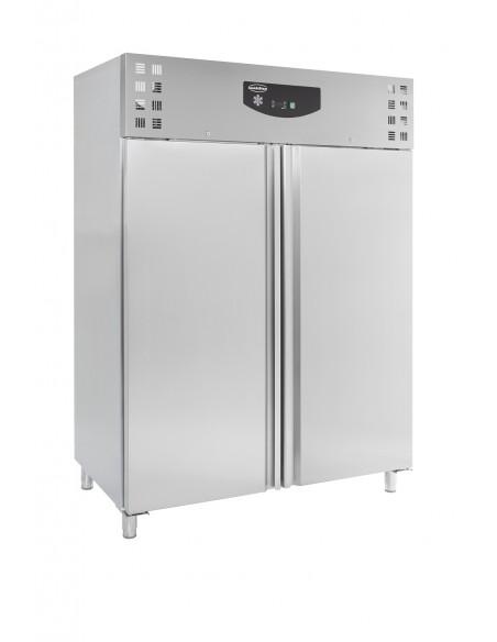 Congélateur 1400 litres en inox avec porte en verre, GN 2/1, -18°/-25°C