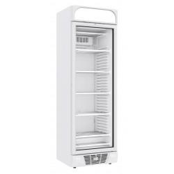 Vitrine freezer verticale avec 1 porte en verre blanche, 382 litres, -18°/-24°C