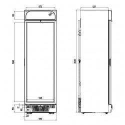 Vitrine freezer verticale avec 1 porte en verre blanche, 382 litres, -18°/-24°C 2