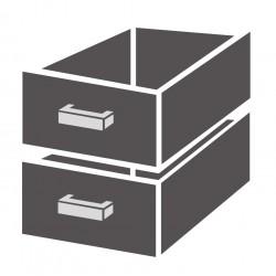 Kit de tiroirs GN 2x 1/2 pour tables réfrigérées avec profondeur 700 mm