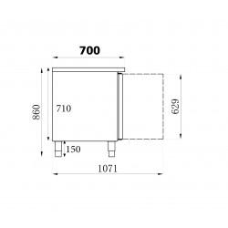 Table congélateur avec 2 portes GN 1/1, -10°/-20°C 2