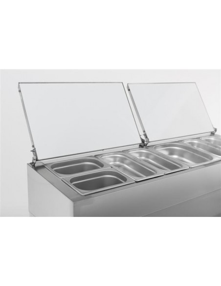 Table de préparation réfrigérée avec 2 portes GN 1/1, 6x GN 1/3 h150 mm, +2°/+8°C